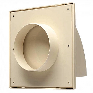 Вентиляционная решетка Storm KF-1717-F100IV 170*170 мм Ivory фасадная с обратным клапаном и фланцем 100 мм бежевый. Изображение - 1