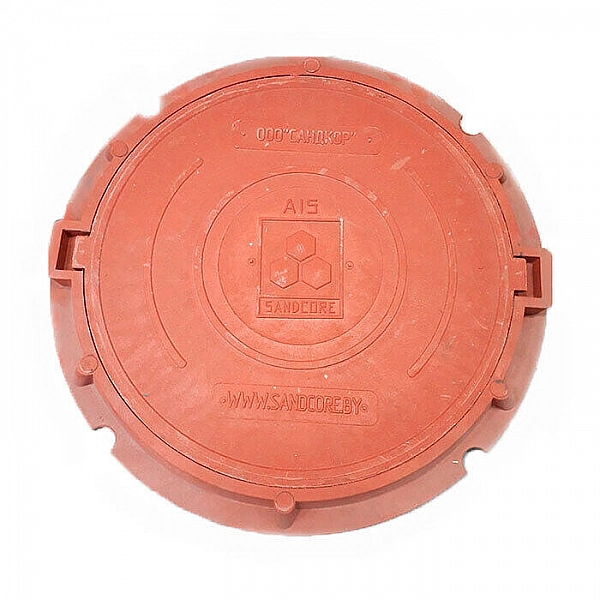 Люк легкий садовый Сандкор 15 кН полимер красный