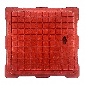 Люк Standartpark 3522511 460*460*53 мм садовый квадратный малый красный