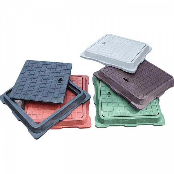 Люк Standartpark 3522511 460*460*53 мм садовый квадратный малый красный