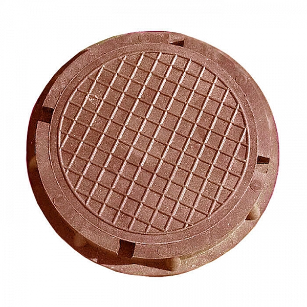 Люк Standartpark Л9 35285-17 450*60 мм полимерно-композитный садовый круглый малый коричневый