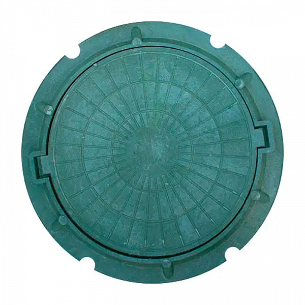 Люк канализационный Л полимерно-песчаный садовый облегченный 3 т зеленый
