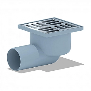 Душевой трап Анипласт TA5102 нерегулируемый 50 мм горизонтальный с нержавеющей решеткой 10*10 см