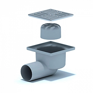 Душевой трап Анипласт TA5102 нерегулируемый 50 мм горизонтальный с нержавеющей решеткой 10*10 см. Изображение - 1