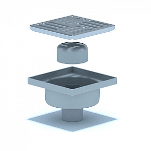 Душевой трап Анипласт TA5212  нерегулируемый 50 мм вертикальный с нержавеющей решеткой 15*15 см. Изображение - 1