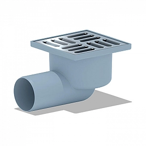 Душевой трап Анипласт TQ5102 нерегулируемый 50 мм горизонтальный с нержавеющей решеткой 10*10 см