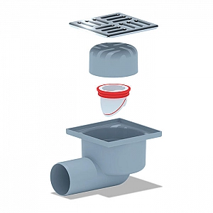 Душевой трап Анипласт TQ5102 нерегулируемый 50 мм горизонтальный с нержавеющей решеткой 10*10 см. Изображение - 1