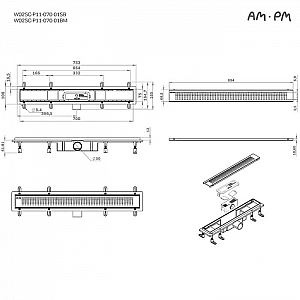 Душевой трап AM.PM Prime Flow W02SC-P11-070-01SB. Изображение - 10