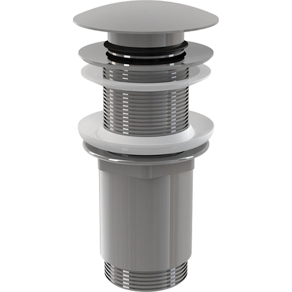 Водослив для умывальника click/clack Alcaplast A392C цельнометаллический с большой заглушкой