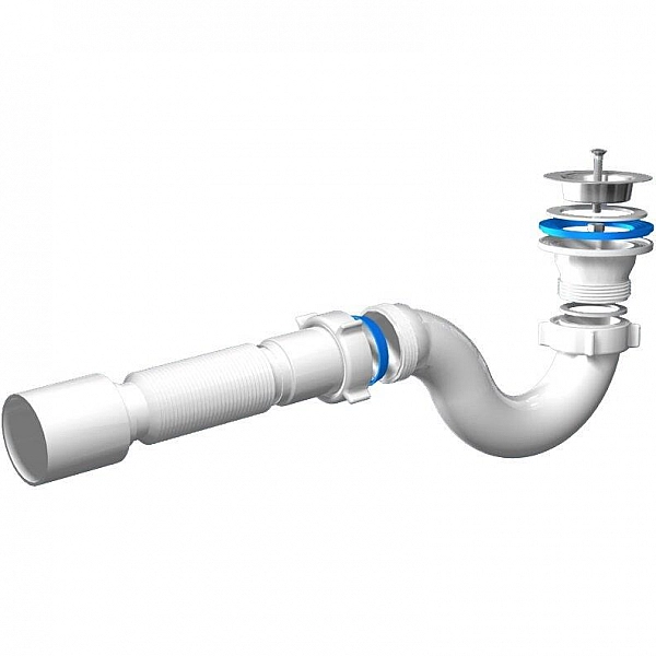 Сифон для душевого поддона Анипласт E115 с гибкой трубой 40*40/50