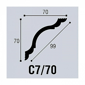 Плинтус потолочный Bello-Deco C 7/70 70*70 мм. Изображение - 1