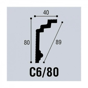 Плинтус потолочный Bello-Deco C 6/80 80*40 мм. Изображение - 1
