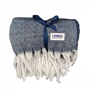 Плед Monogramma Super Soft Naturef 120*160 см темно-синий с логотипом Гемма. Изображение - 1