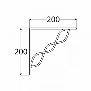 Кронштейн Domax WPRP 200 с витой перекладиной 200*200 black. Изображение - 1