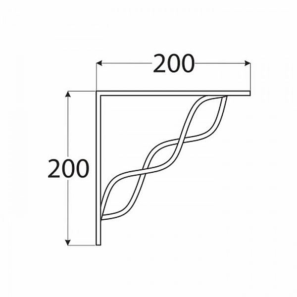 Кронштейн Domax WPRP 200 с витой перекладиной 200*200 мм белый