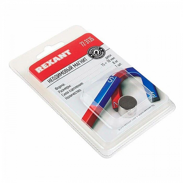 Магнит неодимовый диск Rexant 72-3135 15*10 мм 1 шт