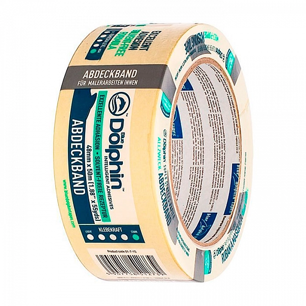 Лента малярная Blue Dolphin 48 мм*50 м желтая