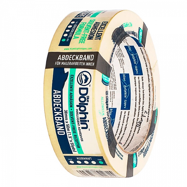 Лента малярная Blue Dolphin 38 мм*50 м желтая