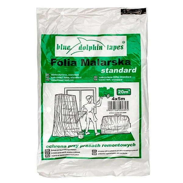 Пленка малярная Blue Dolphin Standart T 4 м*5 м из полиэтилена 4 мкр