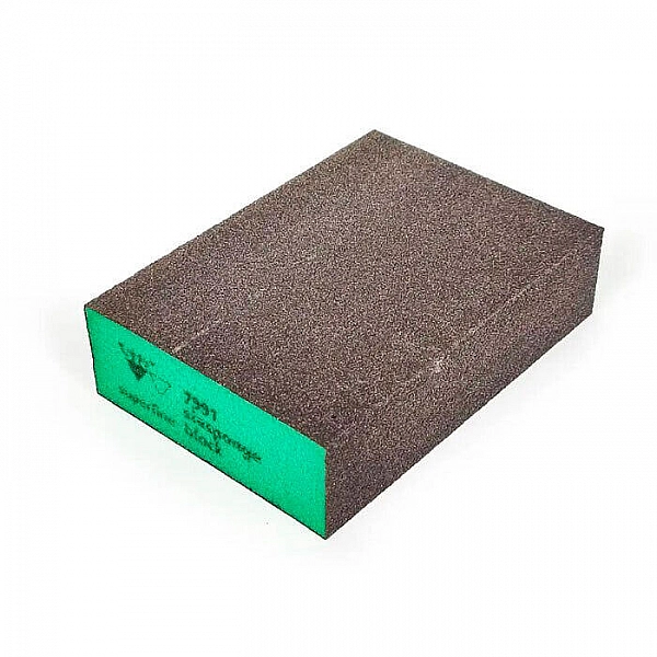 Губка абразивная Sia Standart Superfine P150 7991 siasponge block 0070.1253.03 CA 4-сторонняя мягкая зеленая