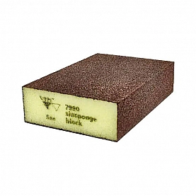 Губка абразивная Sia Standart Fine P100 7991 siasponge block 0070.1228.03 CA 4-сторонняя мягкая желтая