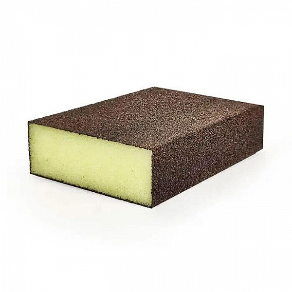 Губка абразивная Sia Standart Fine P100 7991 siasponge block 0070.1228.03 CA 4-сторонняя мягкая желтая