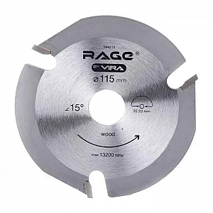 Диск пильный Vira Rage 115*3.8*22.23 мм 3 зуба по дереву для болгарки
