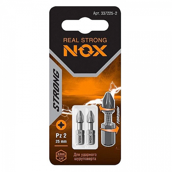 Бита Nox Strong torsion 336225-2 C 6.3 ph2-25 2 шт