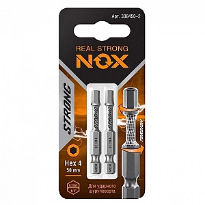 Бита Nox Strong torsion 338450-2 E 6.3 hex-4-50 2 шт