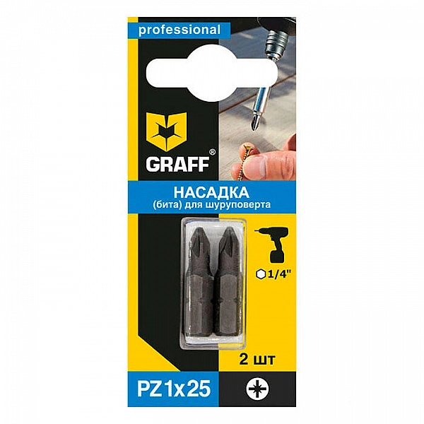 Бита Graff 570125 PZ 1*25 мм 2 шт
