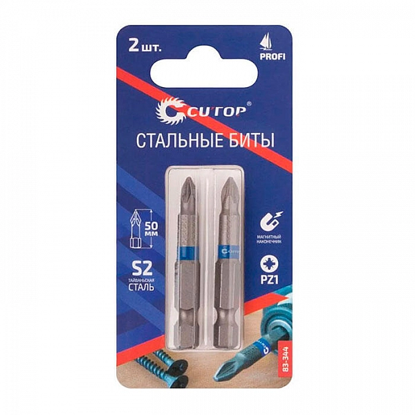Набор Cutop Profi 83-344 PZ 1*50 мм стальных бит 2 шт