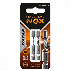 Бита Nox Strong torsion 338650-2 E 6.3 Hex6-50 2 шт