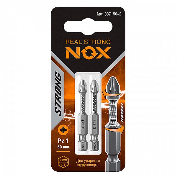 Бита Nox Strong torsion 337150-2 E 6.3 pz1-50 2 шт