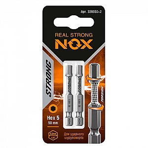 Бита Nox Strong torsion 338550-2 E 6.3 Hex5-50 2 шт