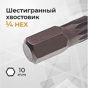 Биты автомобильные Vira Rage Spline 554440 М5,6,8,10,12 30 мм 5 шт. Изображение - 3