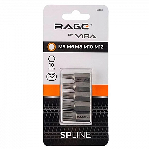 Биты автомобильные Vira Rage Spline 554440 М5,6,8,10,12 30 мм 5 шт. Изображение - 4