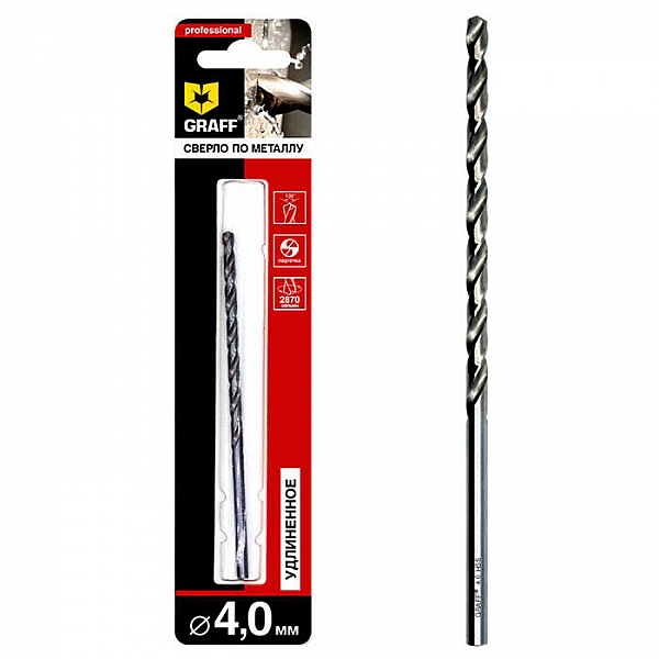 Сверло по металлу Graff 7740119 удлиненное 4 мм