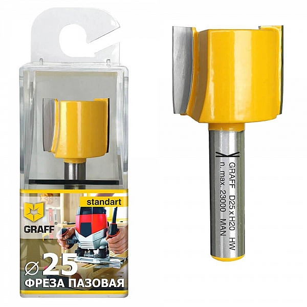 Фреза пазовая Graff 146182520 25*20*8 мм по дереву в пластиковой коробке