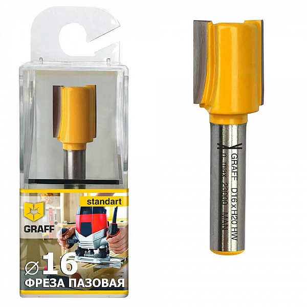 Фреза пазовая Graff 146181620 16*20*8 мм по дереву в пластиковой коробке