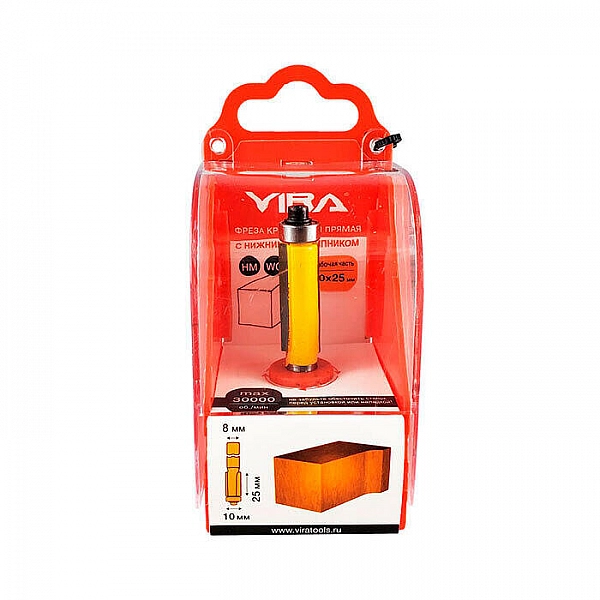 Фреза кромочная прямая Vira L553328 10*25 мм нижний подшипник