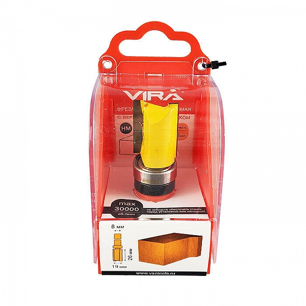 Фреза кромочная прямая Vira L553337 19*26 мм верхний подшипник