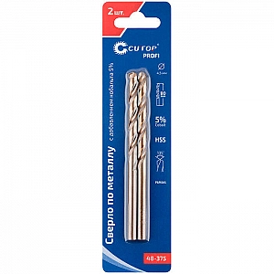 Сверло по металлу Cutop Profi 48-375 4.5*47*80 мм с кобальтом 5% 2 шт