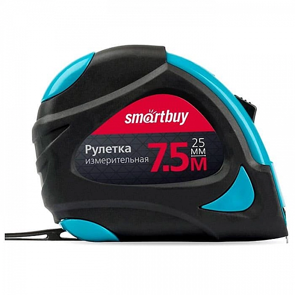 Рулетка измерительная SmartBuy SBT-MTP-7525P2 прорезиненный корпус 2 фиксатора усиленный зацеп 7.5 м
