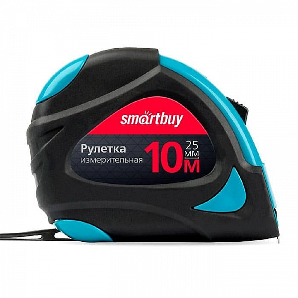 Рулетка измерительная SmartBuy SBT-MTP-1025P2 прорезиненный корпус 2 фиксатора  усиленный зацеп 10 м