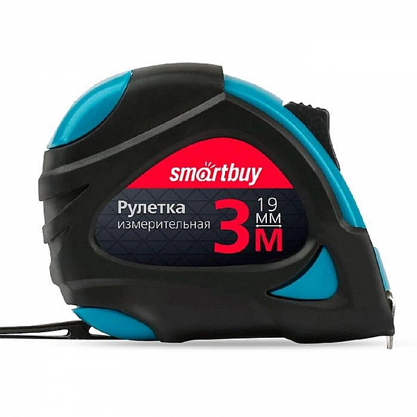 Рулетка измерительная SmartBuy SBT-MTP-319P2 прорезиненный корпус 2 фиксатора  усиленный зацеп 3 м