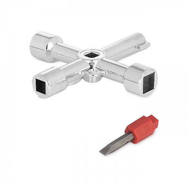 Ключ для электрошкафов Vira 514005 с 5 рабочими профилями и битой