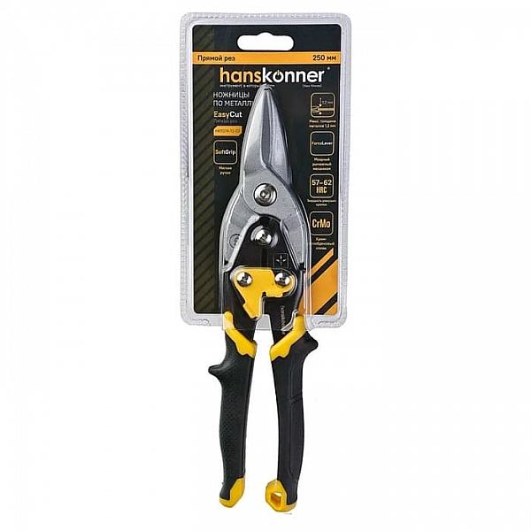 Ножницы по металлу Hanskonner HK1074-10-02 прямой рез 250 мм