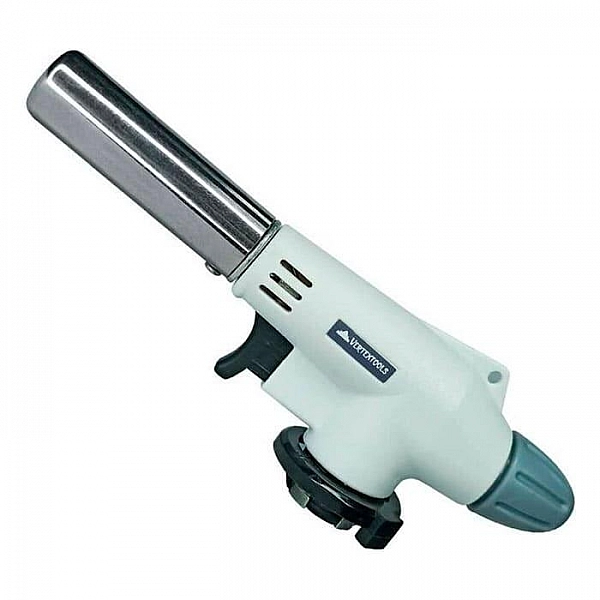Горелка газовая VertexTools Белая керамика с пьезорозжигом