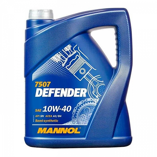 Масло моторное полусинтетическое Mannol Defender SAE 10W-40 API SN 5 л
