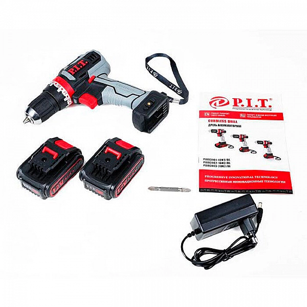 Дрель-шуруповерт ударная P.I.T. PID03001-12M2/BL